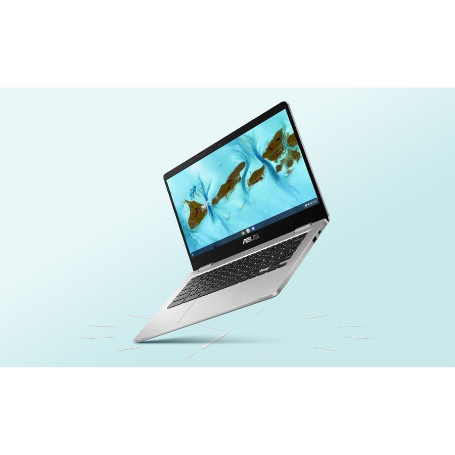 ASUS Chromebook C424MA-GE44F-P with 14-inch display, Intel Celeron 4020, 4 GB RAM, and 64 GB storage