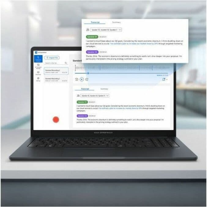 ASUS ExpertBook business laptop with 15.6-inch Full HD display, Core i7-1355U, 16 GB RAM, and 512 GB SSD