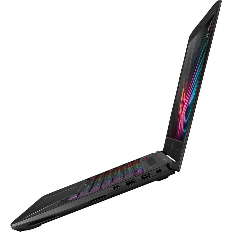 ASUS ROG STRIX gaming notebook with Intel Core i7-8750H, GTX 1050 Ti 4 GB, and 15.6-inch 120 Hz display