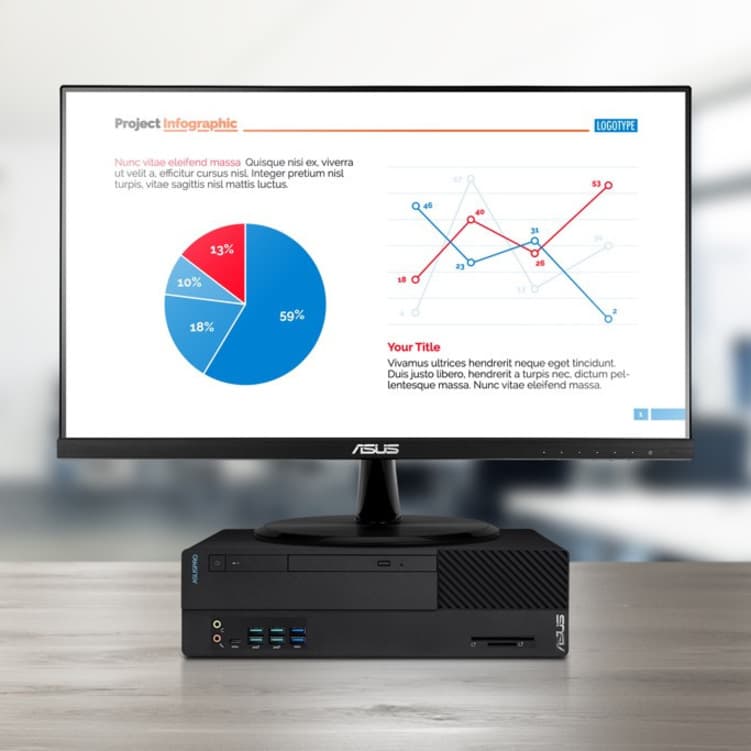 ASUS D641SC-XB501 desktop tower with Intel Core i5-9400 processor and 8 GB DDR4 memory