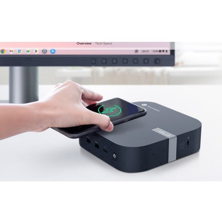 ASUS Chromebox 5 mini PC with Intel Celeron 7305, 4 GB memory, and 128 GB NVMe SSD