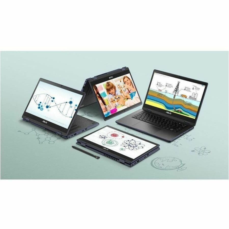 ASUS BR1402FGA 14-inch 2-in-1 laptop with touchscreen in grey