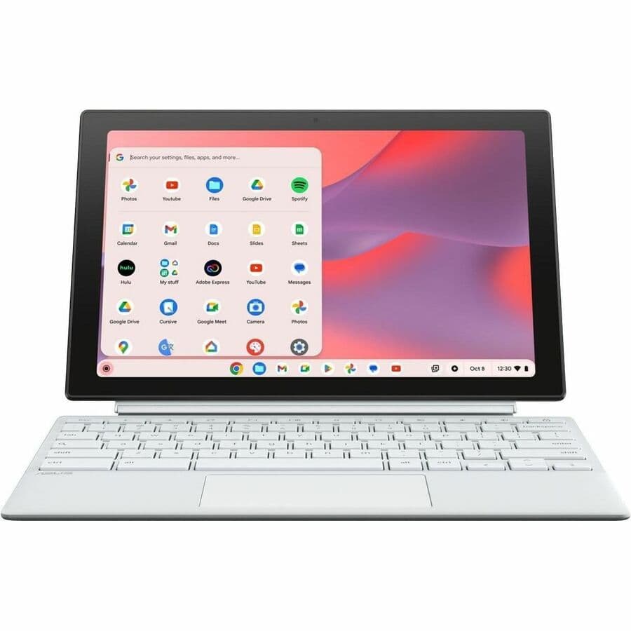 ASUS Chromebook Detachable in silver with 10.5-inch touchscreen and detachable keyboard