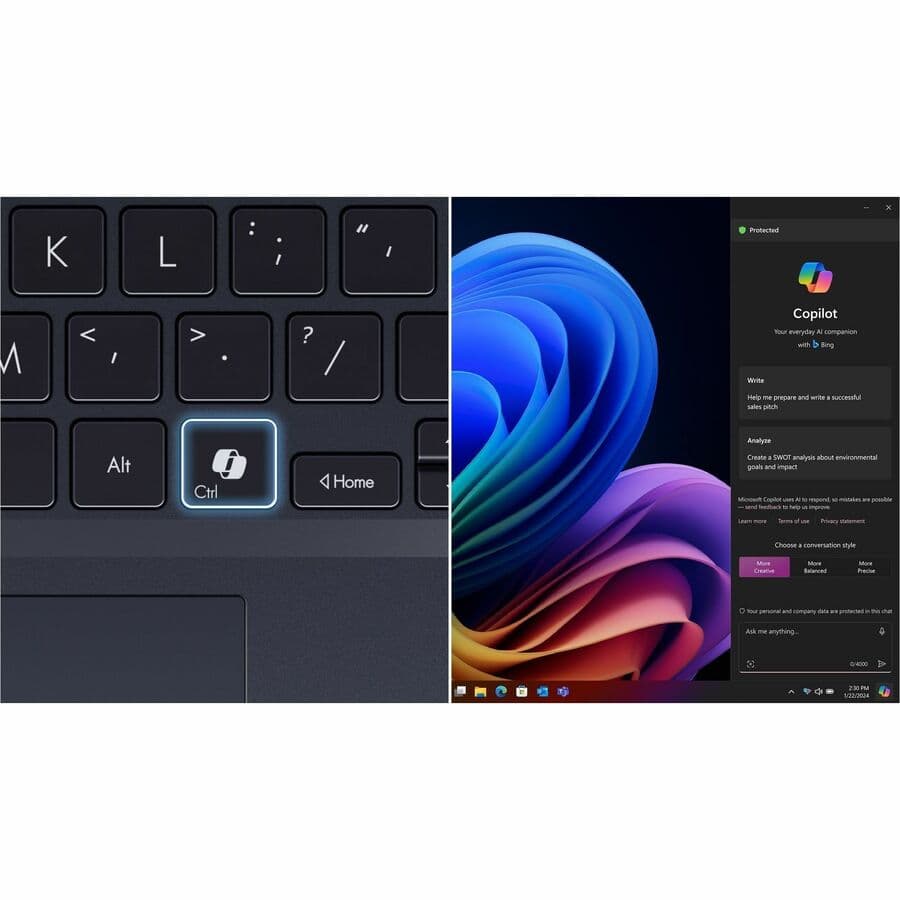 ASUS ExpertBook B3604CMA-XS74T business laptop with 16-inch WUXGA touchscreen in black