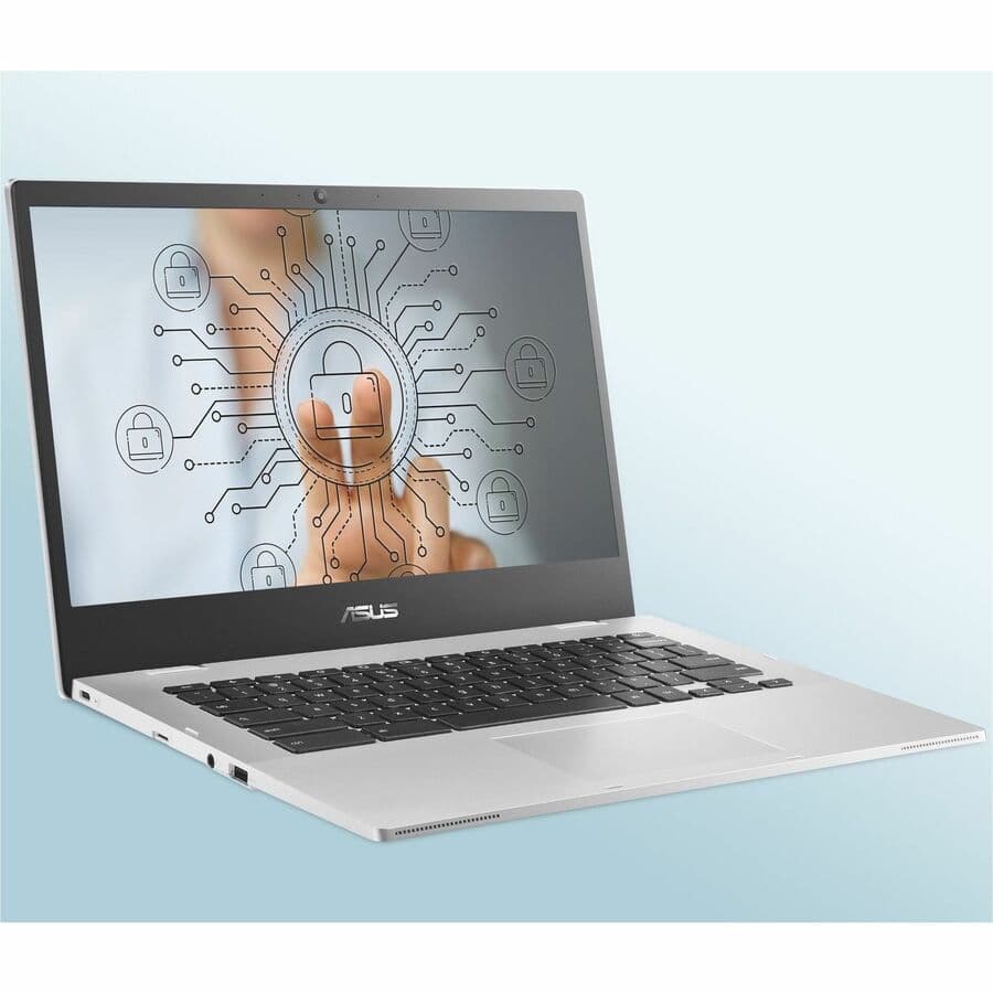 ASUS Chromebook Enterprise CX1400CKA-GN84F silver notebook with 14-inch Full HD non-touch display
