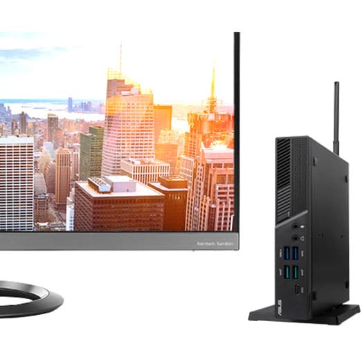 ASUS PB60-B3041ZC black mini PC with Intel Core i3-8100T, 4 GB DDR4, and Intel HD Graphics