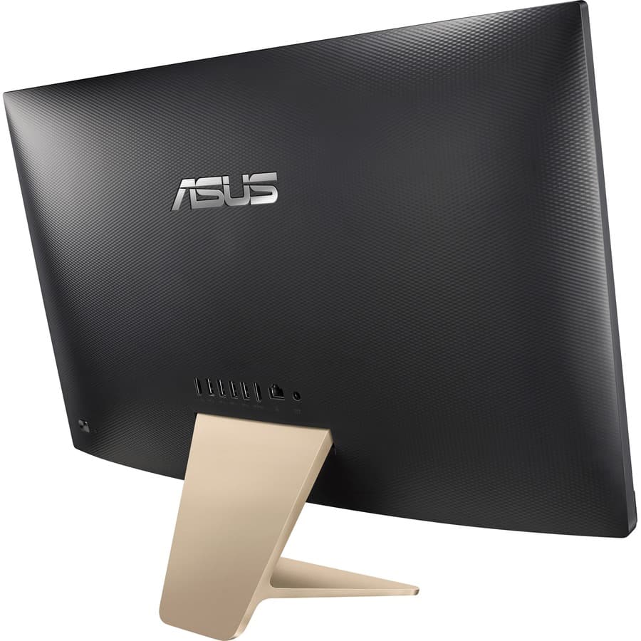 ASUS all-in-one desktop with 23.8-inch display, slim stand, and compact white chassis