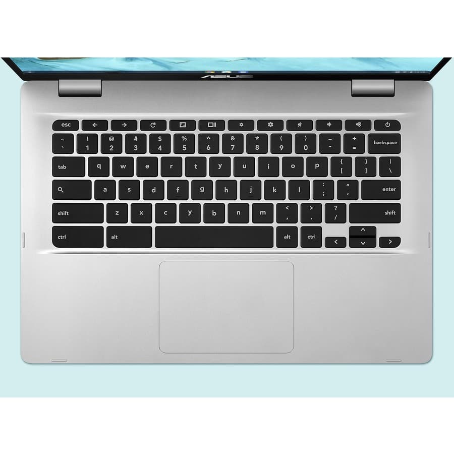 ASUS Chromebook C424MA-GE44F-P with 14-inch display, Intel Celeron 4020, 4 GB RAM, and 64 GB storage