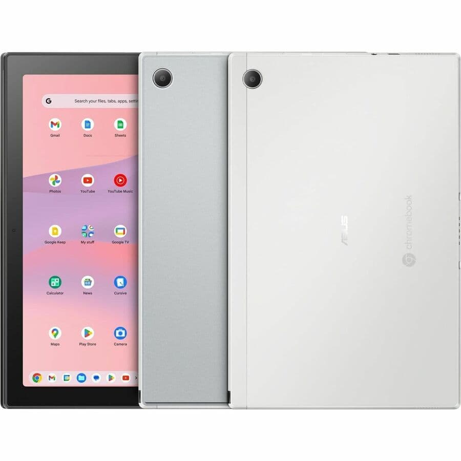 ASUS Chromebook Detachable in silver with 10.5-inch touchscreen and detachable keyboard