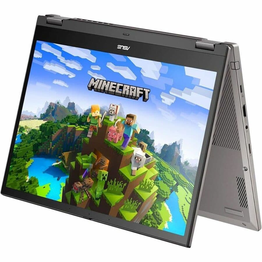 ASUS 14-inch Chromebook Plus with WUXGA touchscreen and grey chassis