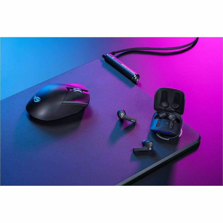 ASUS ROG Cetra TWS SpeedNova black true wireless gaming earbuds with adaptive ANC and Bluetooth 5.3