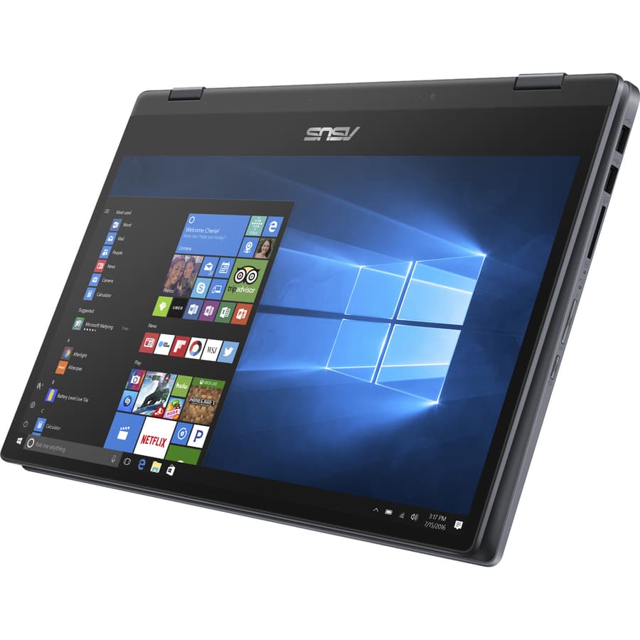 ASUS TP412UA-DB71T 2-in-1 convertible laptop in Star Grey metal with touchscreen
