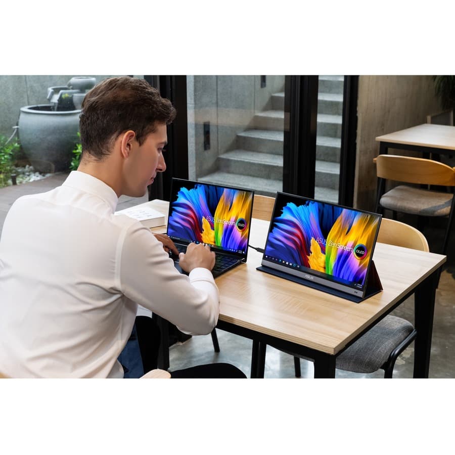 ASUS MQ16AH 15.6-inch portable OLED monitor with high-contrast color-accurate display