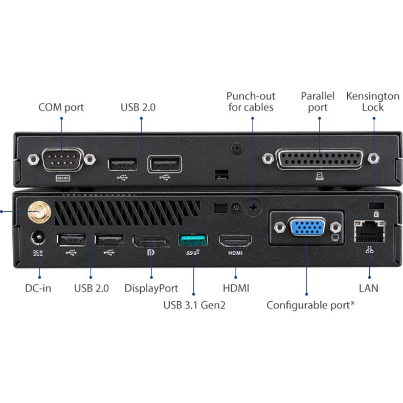 ASUS PB60-B3041ZC black mini PC with Intel Core i3-8100T, 4 GB DDR4, and Intel HD Graphics