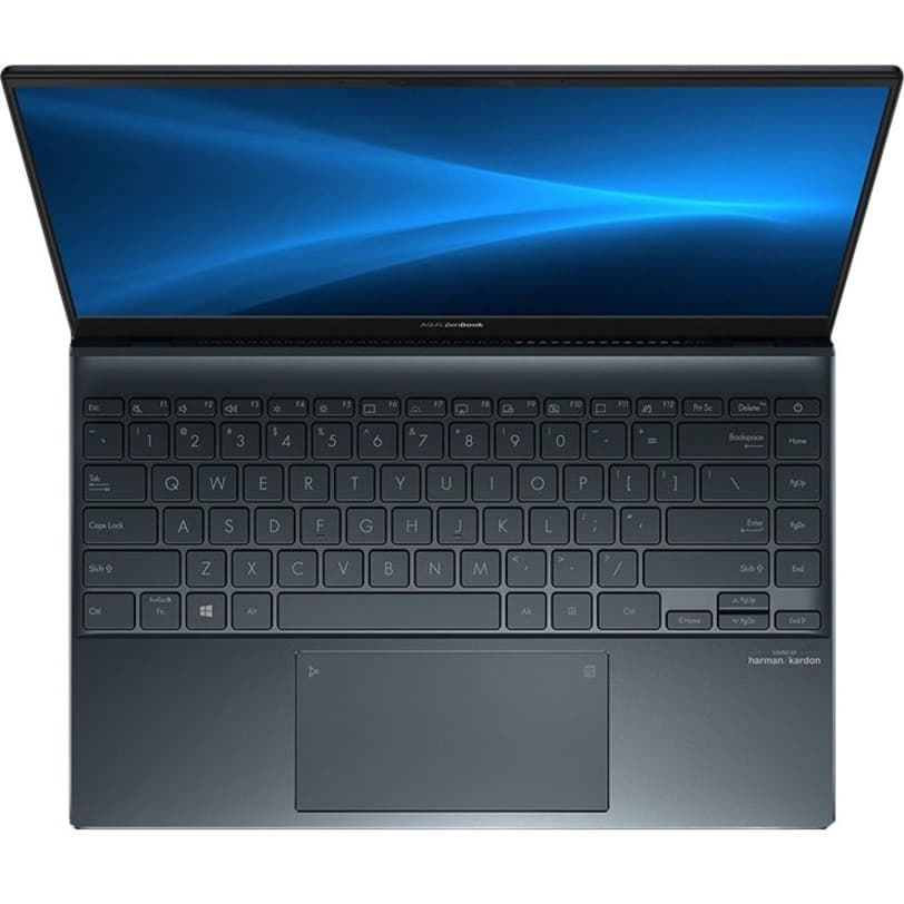 ASUS Zenbook 13 OLED ultra slim notebook with 13.3-inch display and silver chassis