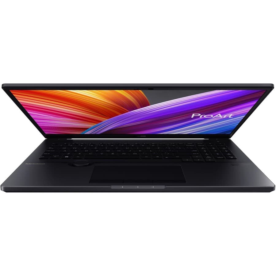 ASUS workstation laptop with 16-inch OLED WQUXGA display, Intel Core i7-12700H processor, and NVIDIA graphics