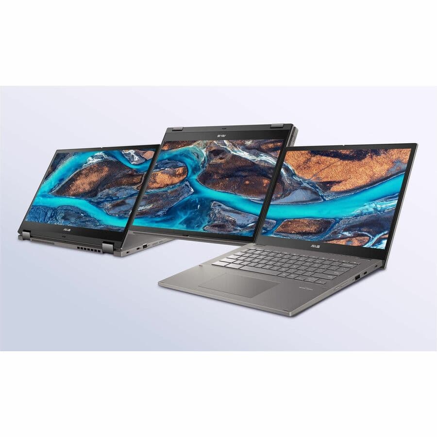 ASUS Chromebook Flip CX3401FBA-YZ762T-S grey convertible laptop with 14-inch WUXGA touchscreen