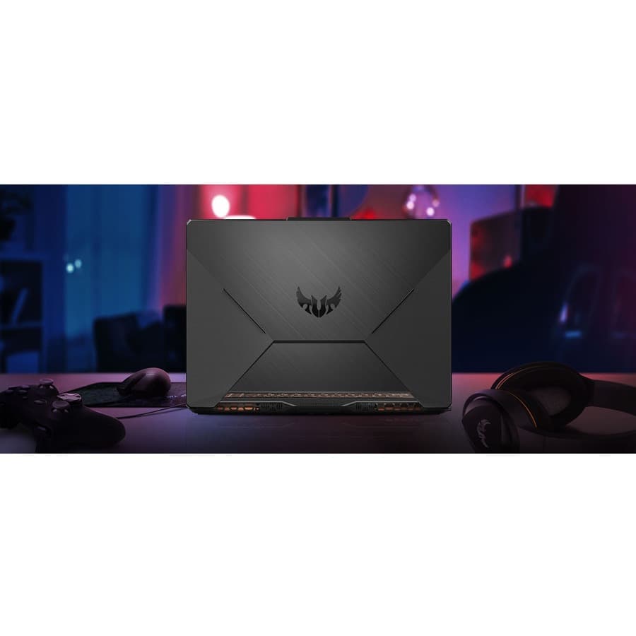 ASUS TUF Gaming 15.6-inch black laptop with Ryzen 5 7535HS, RTX 3050, 8 GB RAM, and 512 GB SSD