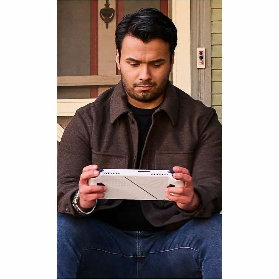 ASUS ROG Ally handheld gaming PC in white with 7.0-inch FHD touch display