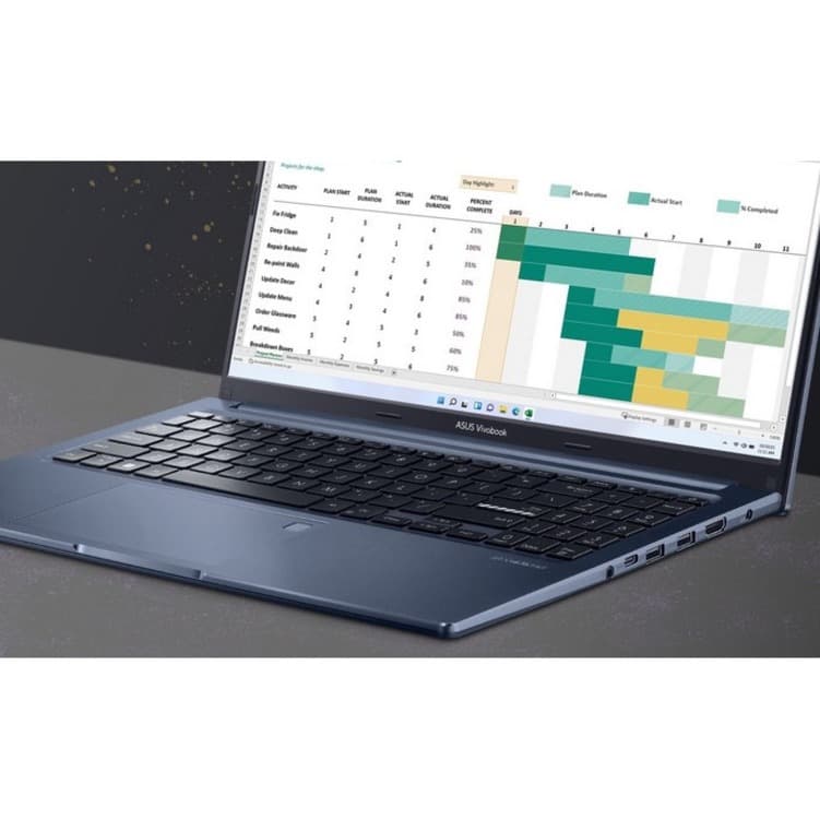 ASUS laptop with AMD Ryzen 5 5600H processor, 8 GB RAM, and 512 GB SSD storage