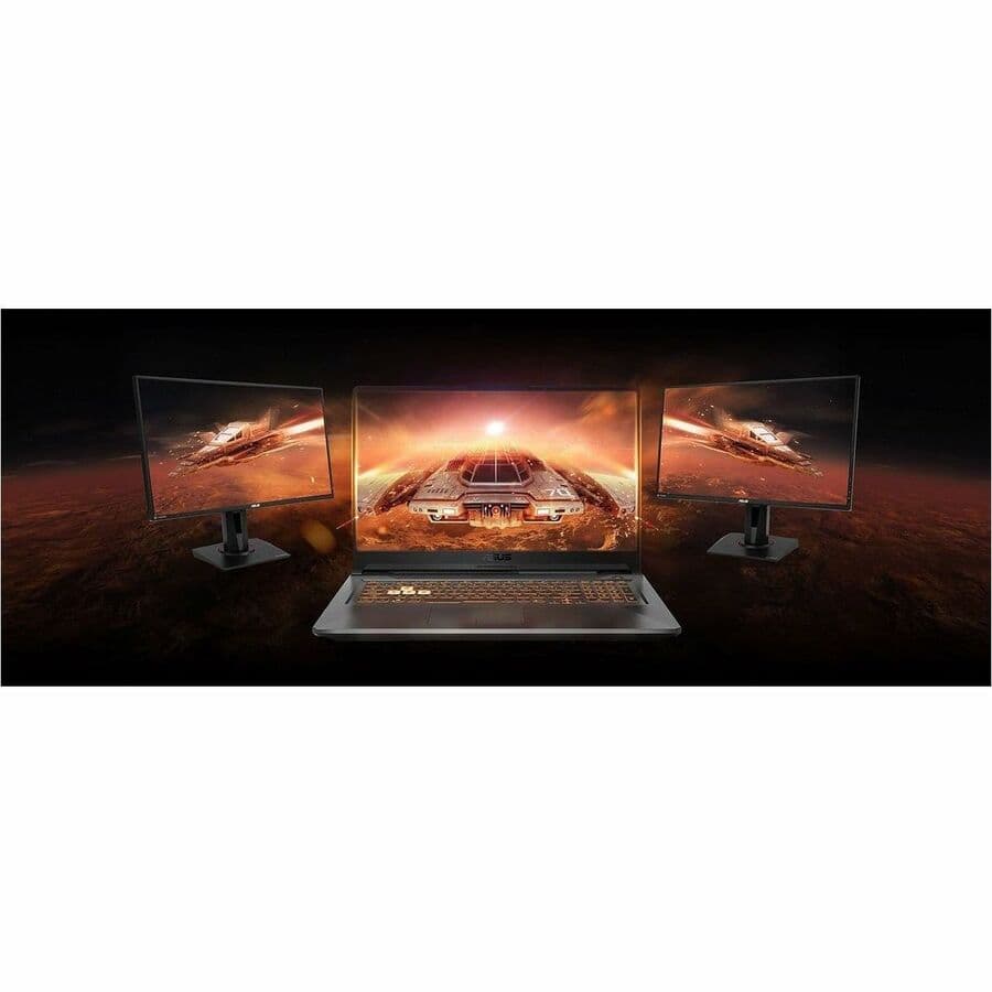 ASUS TUF Gaming A17 FA707NV-RS74 gaming laptop in Mecha Black with 17.3-inch display