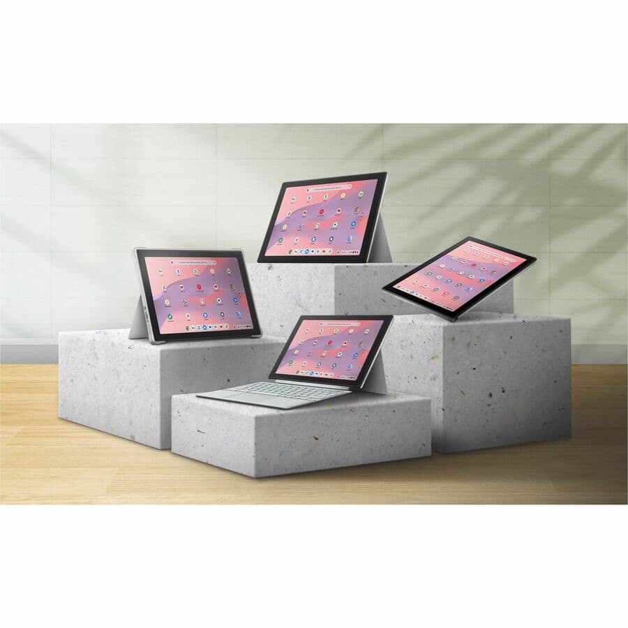 ASUS Chromebook Detachable in silver with 10.5-inch touchscreen and detachable keyboard