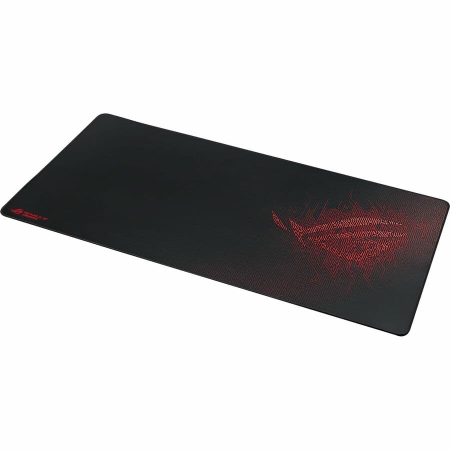 ASUS ROG Sheath large textured gaming mouse pad with stitched edges on desk