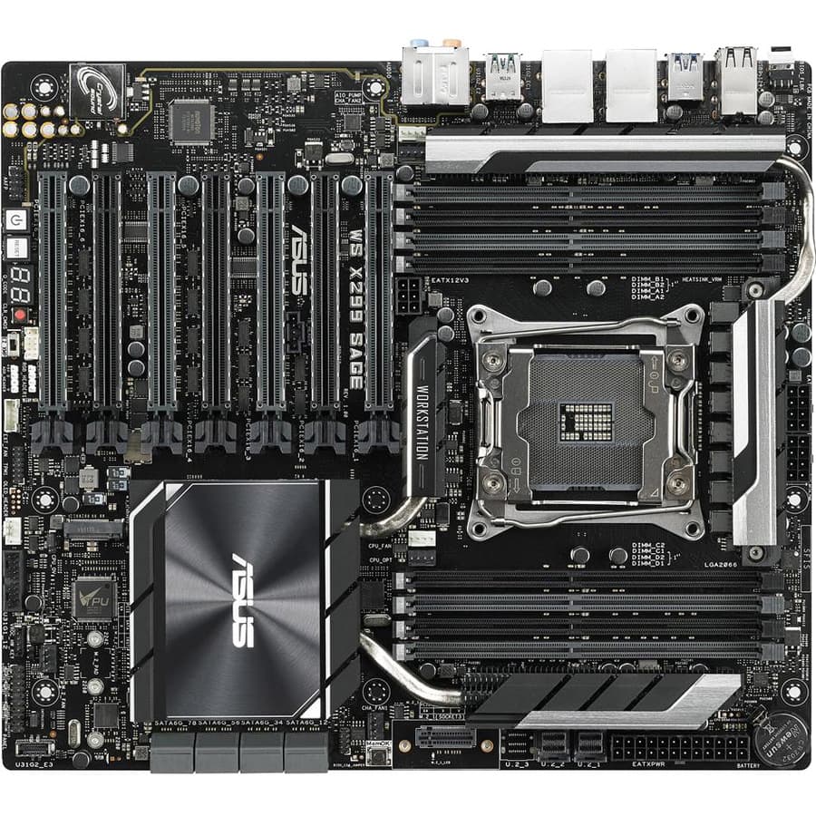 ASUS WS X299 SAGE ATX motherboard for Intel LGA 2066 workstation builds
