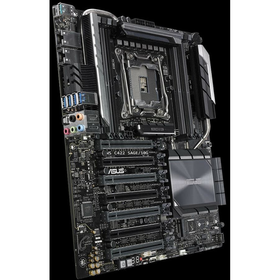 ASUS WS C422 SAGE/10G workstation motherboard with Socket 2066 and dual 10 GbE networking
