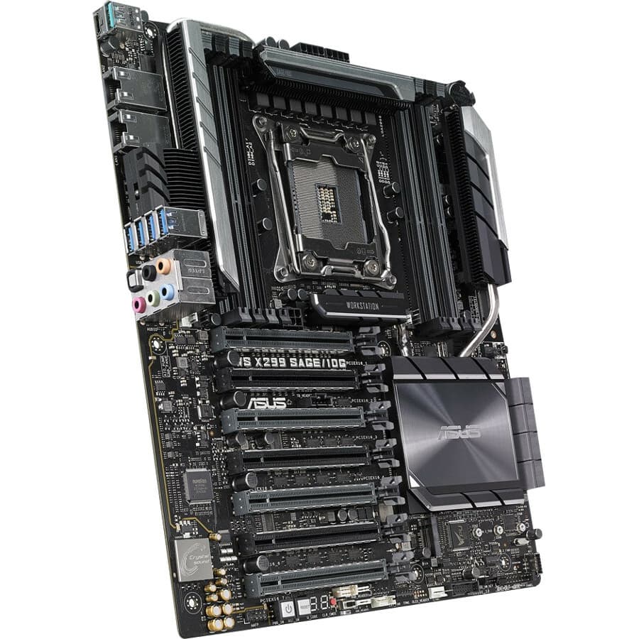 ASUS WS X299 SAGE/10G workstation motherboard with LGA2066 socket and CEB form factor