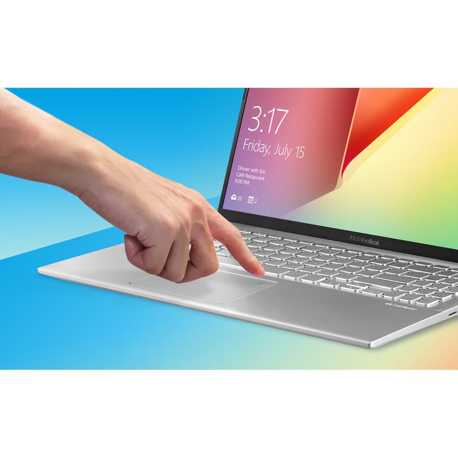 ASUS VivoBook S512FA-DB71 silver-metal laptop with Intel Core i7-8565U and 8 GB DDR4