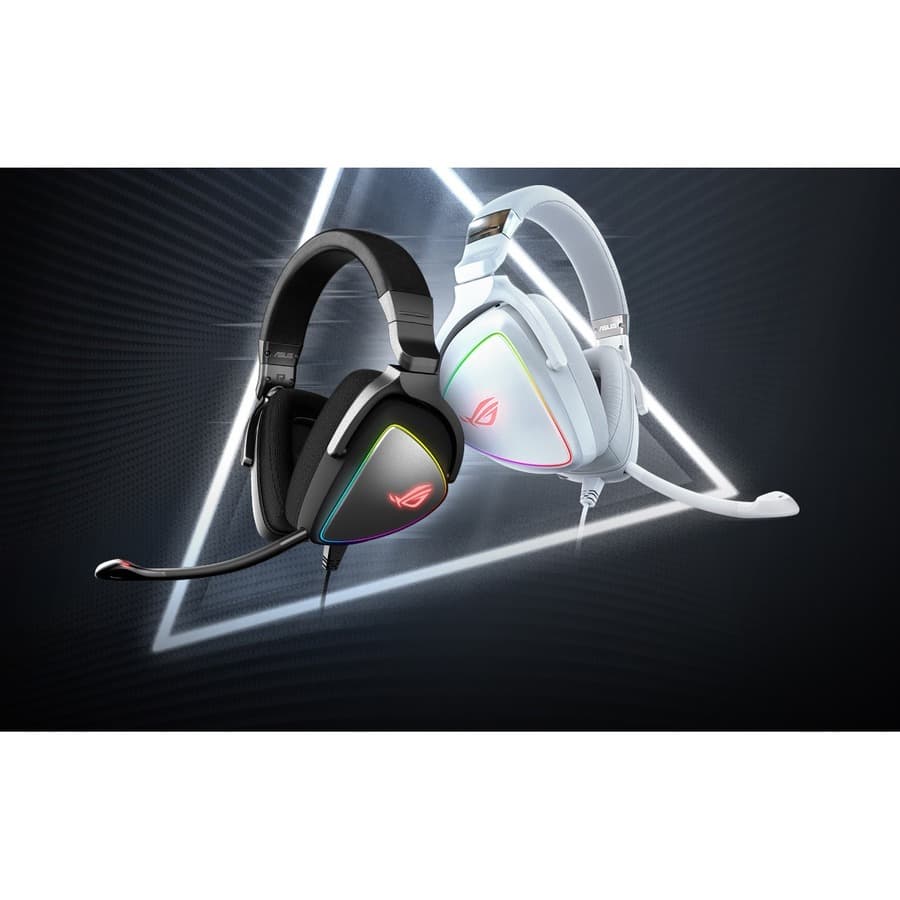 ROG DELTA WHITE EDITION ON EAR WIRED GAMING HEADSET MIC RGB LIGHTING NOISE CANCE view 10