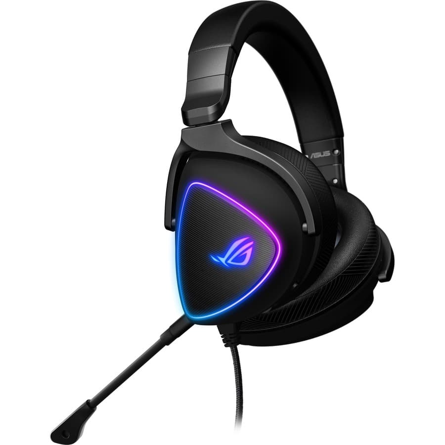 ASUS ROG Delta S USB-C wired gaming headset with RGB lighting and over-ear design