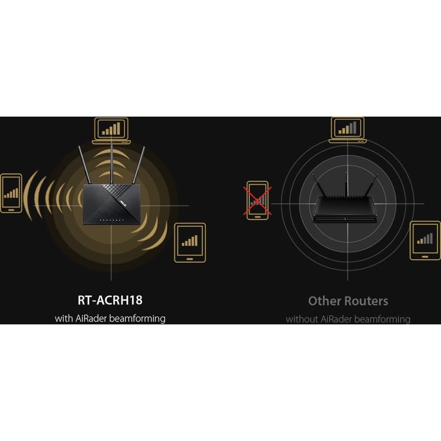 ASUS RT-ACRH18 AC1750 dual-band Wi-Fi router with USB 3.0 and beamforming