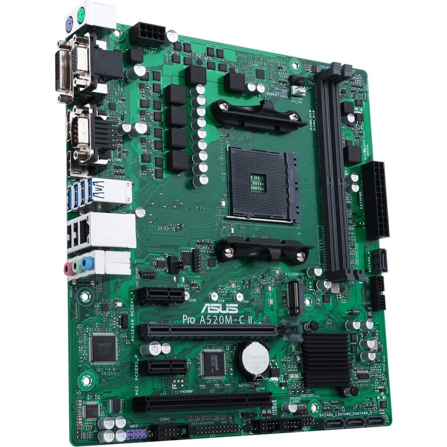 ASUS Pro A520M-C II/CSM Micro-ATX motherboard for AMD AM4 business desktops