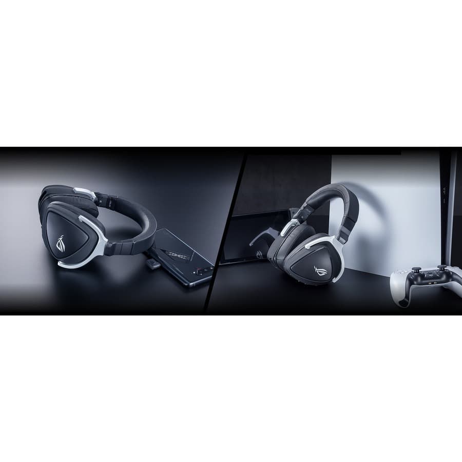 ASUS ROG Delta S Wireless gaming headset with AI beamforming microphone and 7.1 surround sound