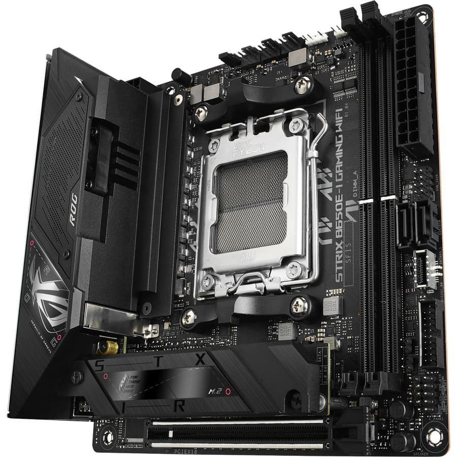 ASUS ROG STRIX B650E-I GAMING WIFI mini-ITX motherboard with Wi‑Fi 6E and DDR5 support