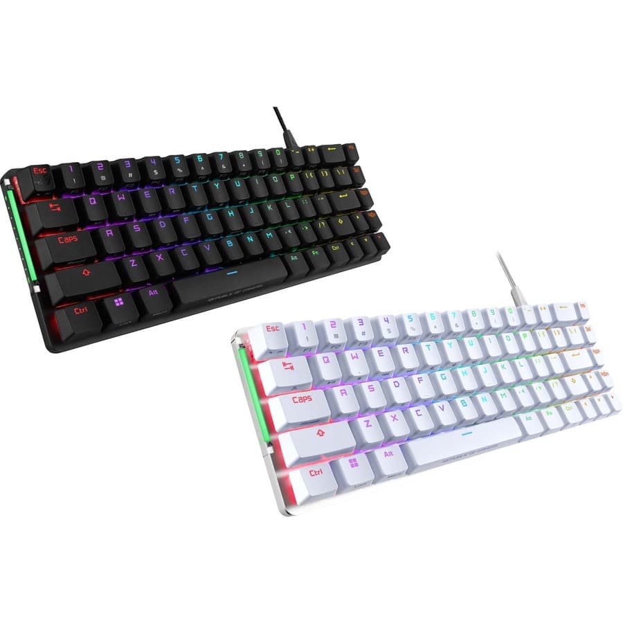 ASUS ROG Falchion Ace NXRD WHT 65% wired RGB mechanical gaming keyboard with white finish