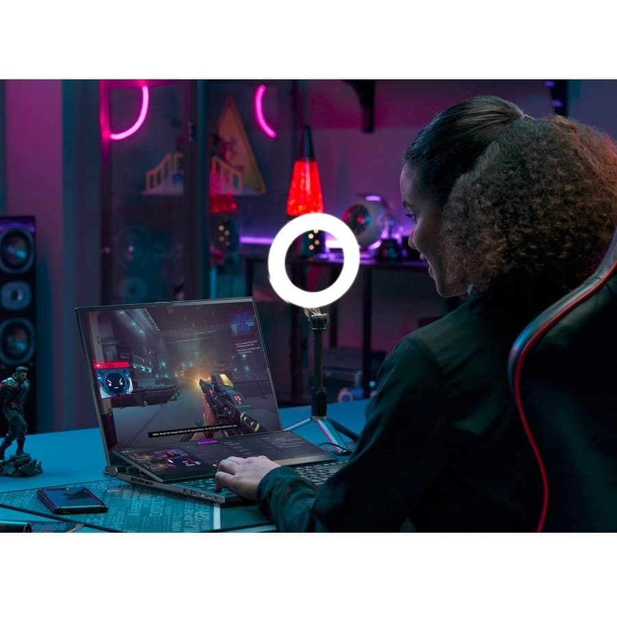 ASUS Zephyrus Duo 16 laptop with AMD Ryzen 9 7945HX dual-screen design