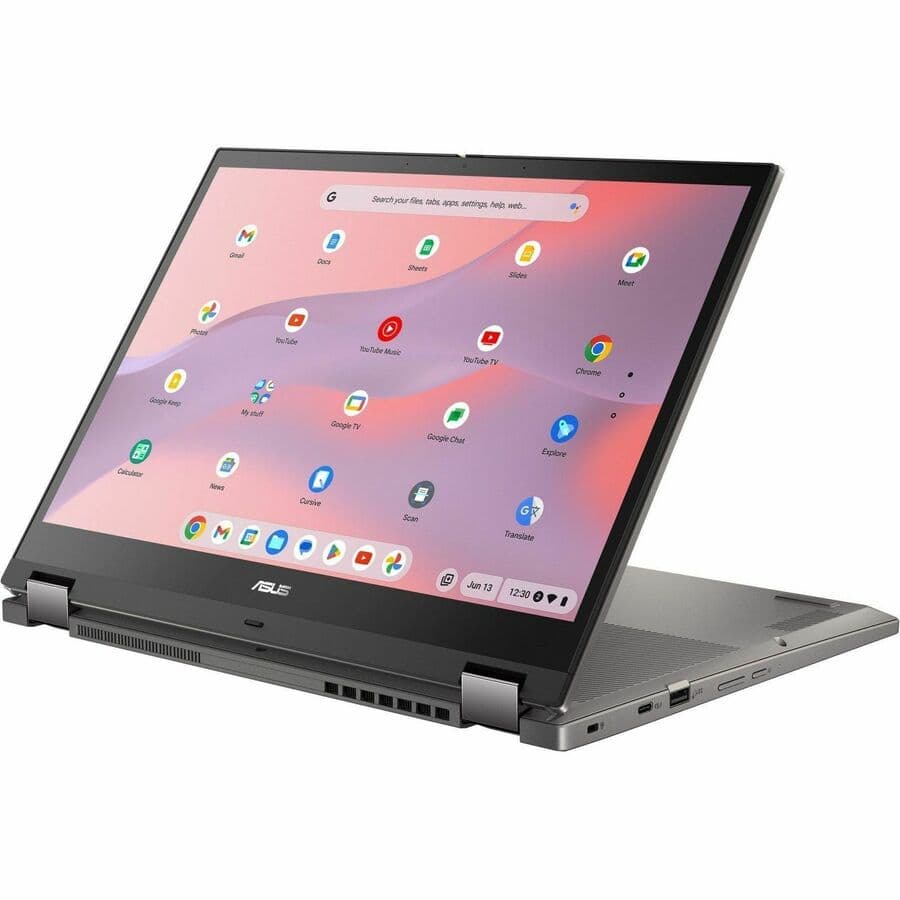 ASUS Chromebook Flip CX3401FBA-YZ388T-S grey convertible laptop with 14-inch WUXGA touchscreen