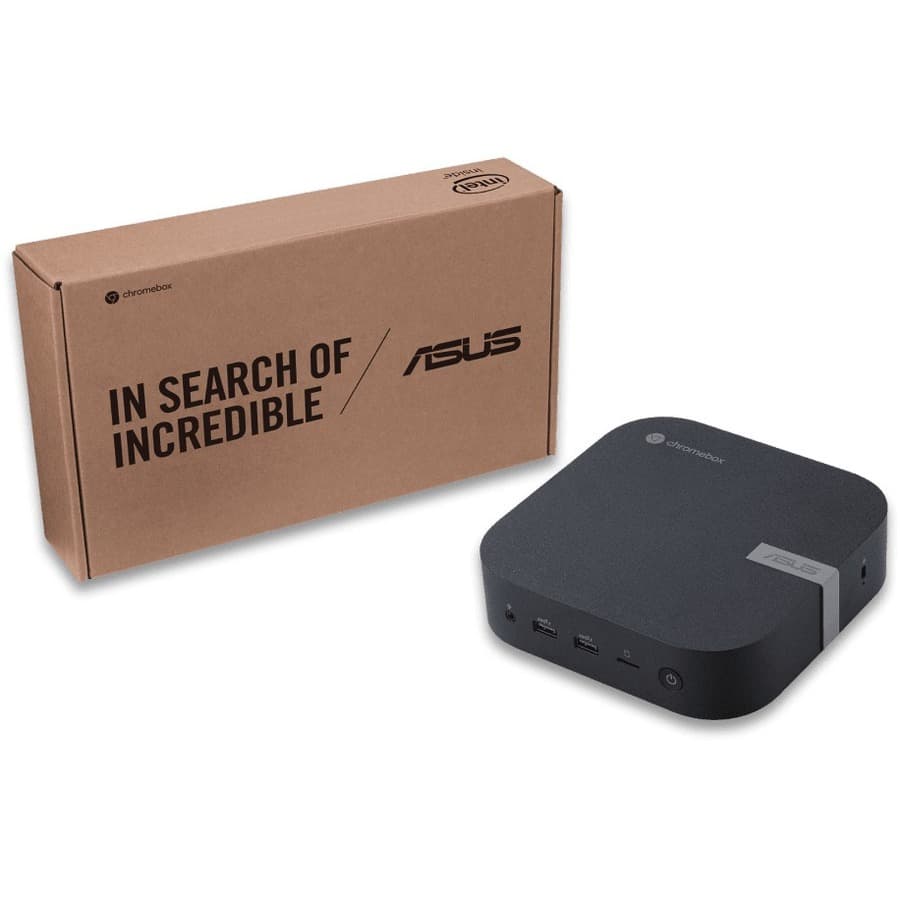 ASUS Chromebox 5 mini PC with Intel Core i7, 16 GB RAM, 256 GB NVMe SSD, and dual HDMI