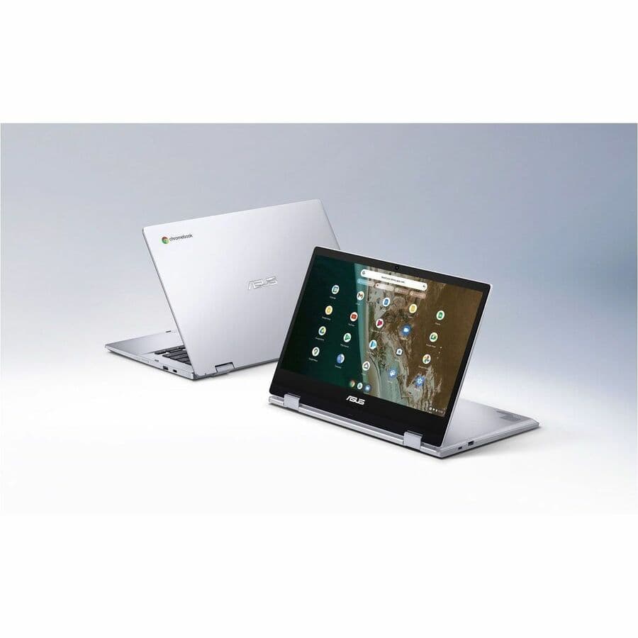 ASUS Chromebook Enterprise Flip CX1400FKA-GE84FT silver convertible laptop with 14-inch Full HD touch display
