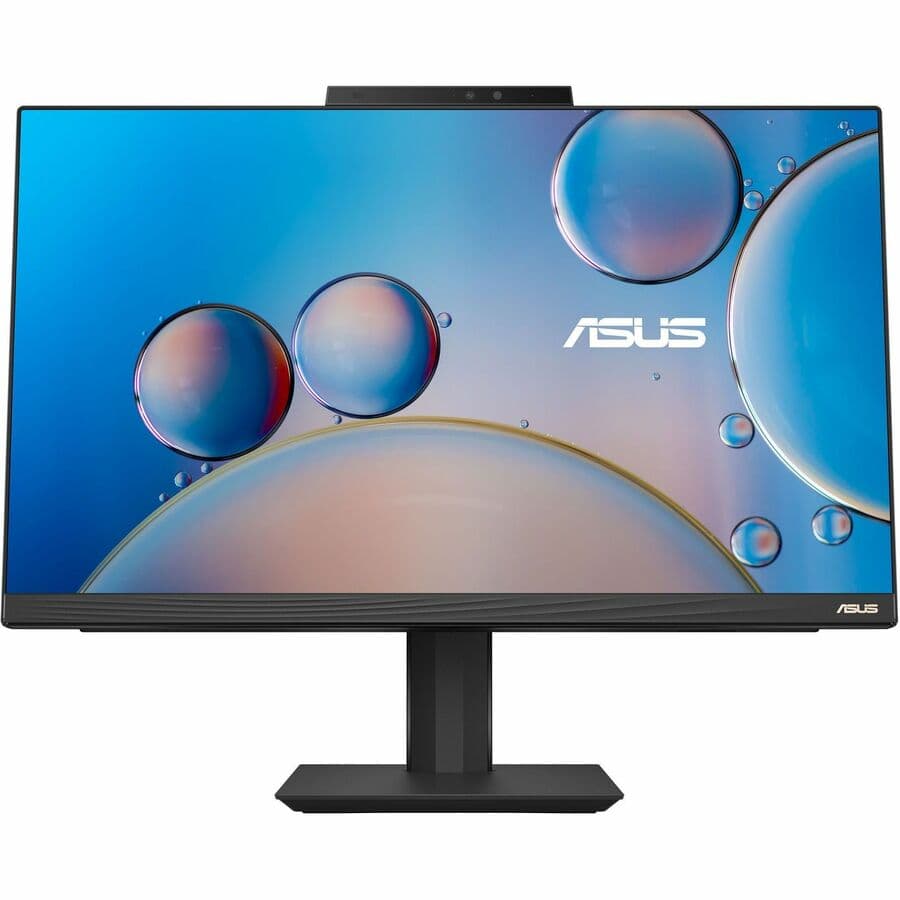 ASUS 23.8-inch all-in-one desktop with touchscreen, black finish, and slim business design