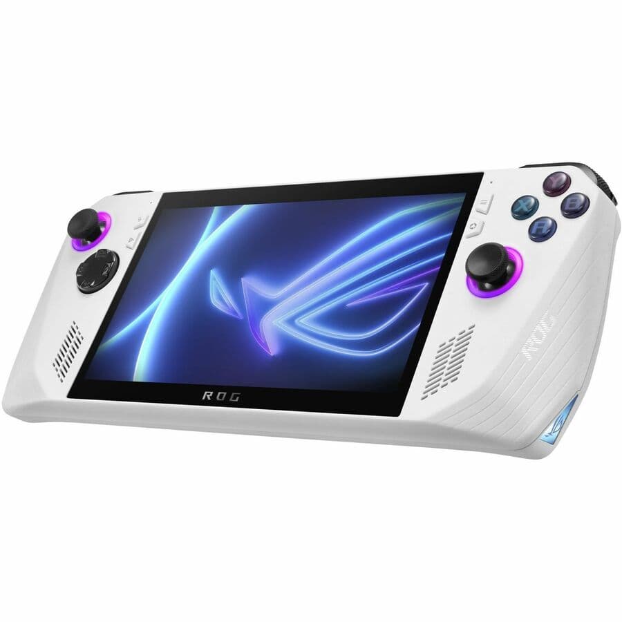ASUS ROG Ally handheld gaming PC in white with 7.0-inch FHD touch display