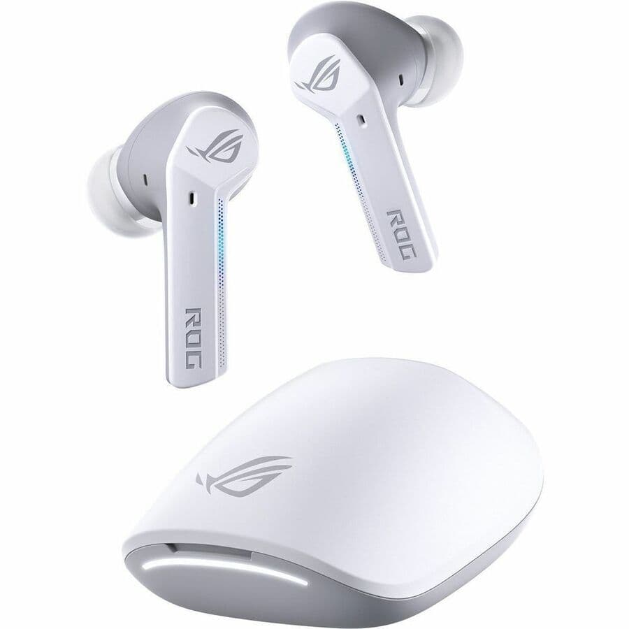 ASUS ROG Cetra True Wireless white headset with 2.4 GHz and Bluetooth 5.3