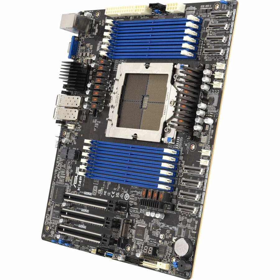 ASUS K14PA-U12 server motherboard for AMD EPYC with dual 25 GbE LAN and 12 DDR5 DIMM slots