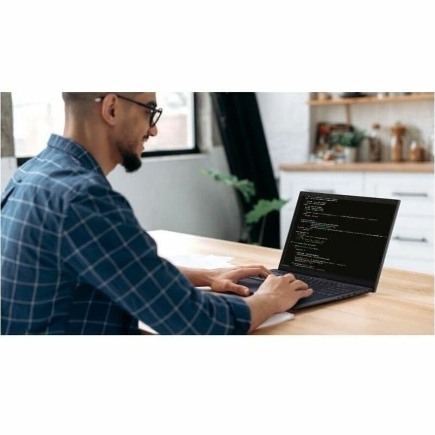 ASUS ExpertBook 14-inch business laptop with WUXGA display, black chassis, and Windows 11 Pro