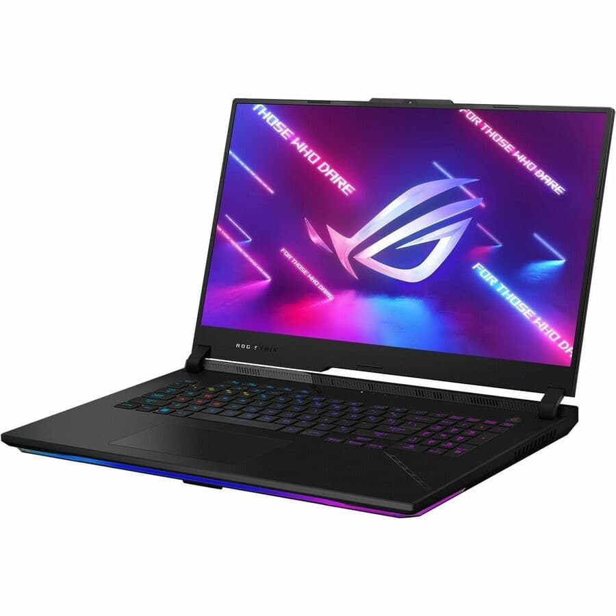 ASUS ROG Strix 17.3-inch gaming laptop with Ryzen 9 7945HX3D, RTX 4080, and black chassis