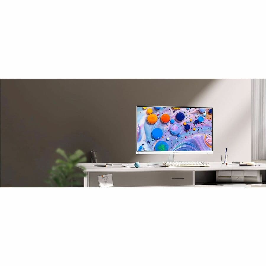 ASUS VU249HFI-W 24-inch Full HD IPS monitor in white with VESA mount support