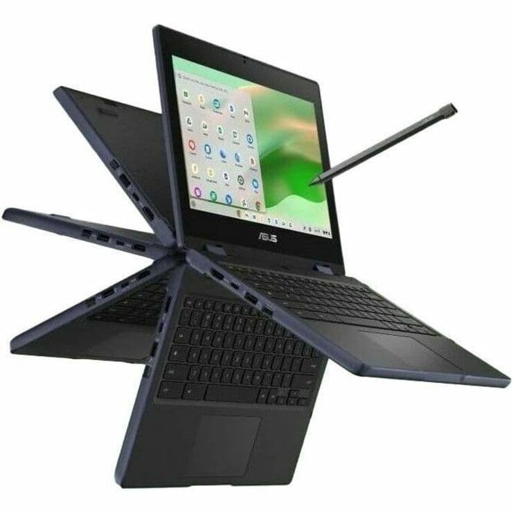 ASUS Chromebook with 11.6-inch HD touchscreen, Intel N150, and grey finish